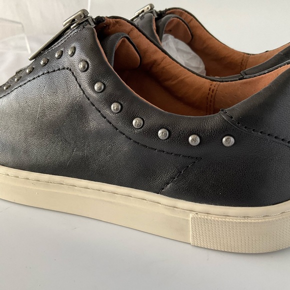 Frye & Co Women Black Leather Studded Victoria Zip Sneaker NIB - Picture 6 of 14